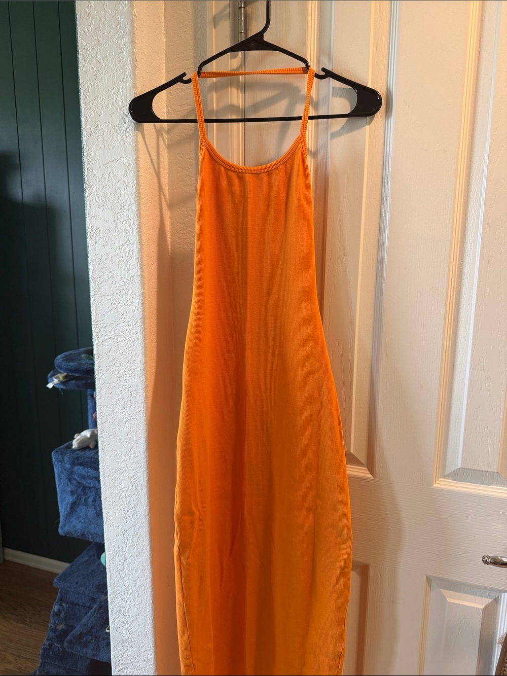 Bright Orange Halter Maxi Dress